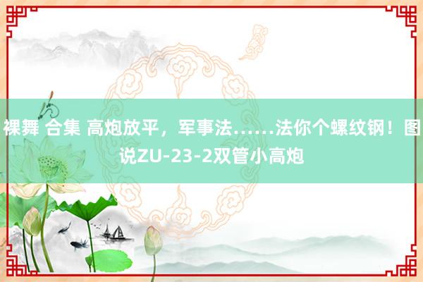 裸舞 合集 高炮放平，军事法……法你个螺纹钢！图说ZU-23-2双管小高炮