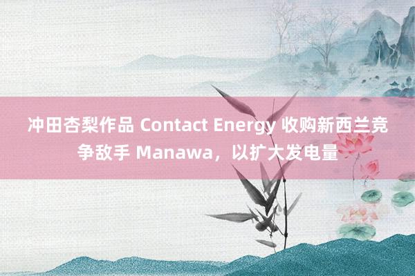 冲田杏梨作品 Contact Energy 收购新西兰竞争敌手 Manawa，以扩大发电量