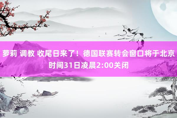 萝莉 调教 收尾日来了！德国联赛转会窗口将于北京时间31日凌晨2:00关闭