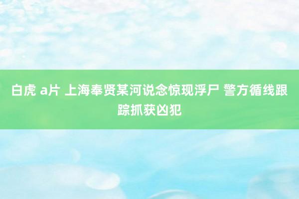 白虎 a片 上海奉贤某河说念惊现浮尸 警方循线跟踪抓获凶犯