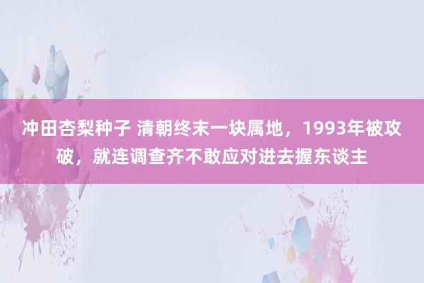 冲田杏梨种子 清朝终末一块属地，1993年被攻破，就连调查齐不敢应对进去握东谈主