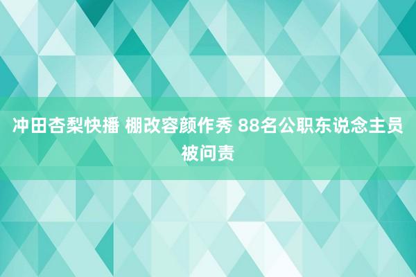 冲田杏梨快播 棚改容颜作秀 88名公职东说念主员被问责