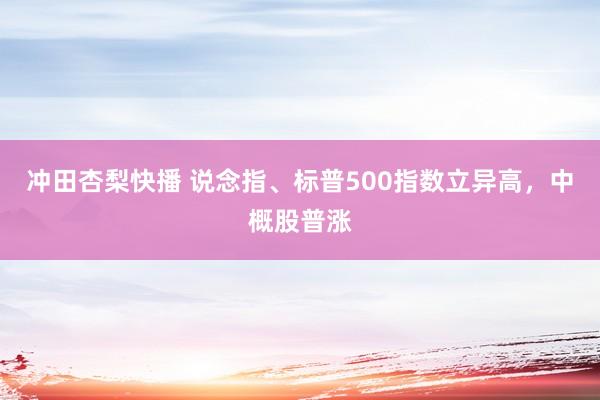 冲田杏梨快播 说念指、标普500指数立异高，中概股普涨