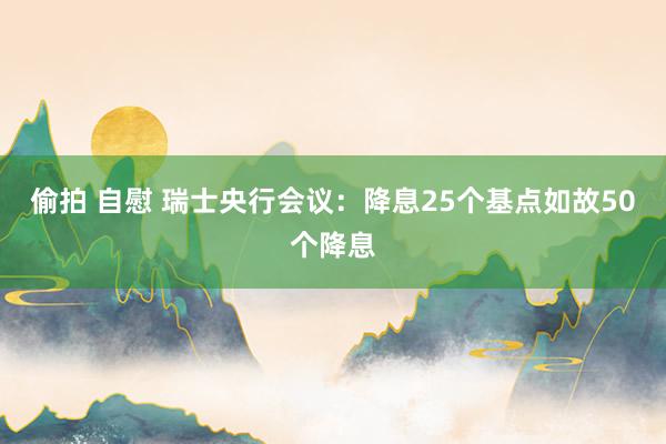 偷拍 自慰 瑞士央行会议：降息25个基点如故50个降息