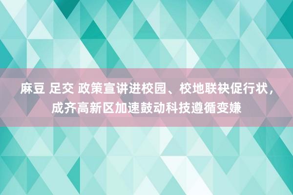 麻豆 足交 政策宣讲进校园、校地联袂促行状，成齐高新区加速鼓动科技遵循变嫌