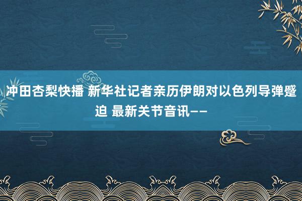 冲田杏梨快播 新华社记者亲历伊朗对以色列导弹蹙迫 最新关节音讯——