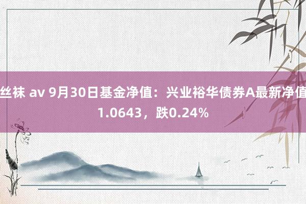 丝袜 av 9月30日基金净值：兴业裕华债券A最新净值1.0643，跌0.24%