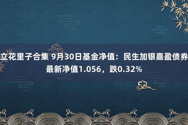 立花里子合集 9月30日基金净值：民生加银嘉盈债券最新净值1.056，跌0.32%