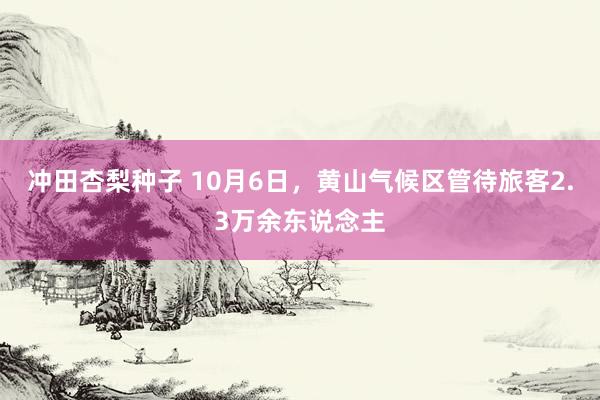 冲田杏梨种子 10月6日，黄山气候区管待旅客2.3万余东说念主