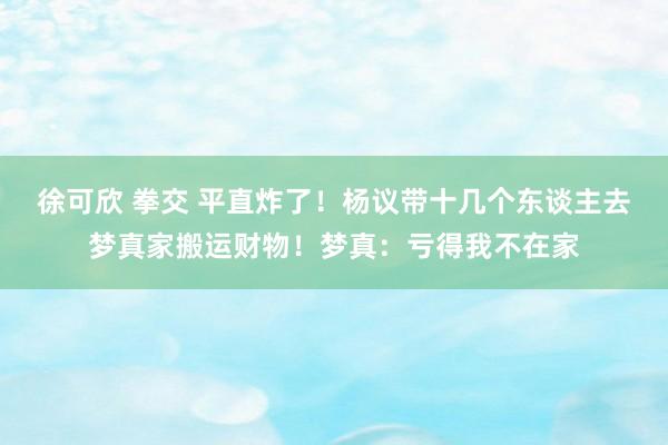 徐可欣 拳交 平直炸了！杨议带十几个东谈主去梦真家搬运财物！梦真：亏得我不在家