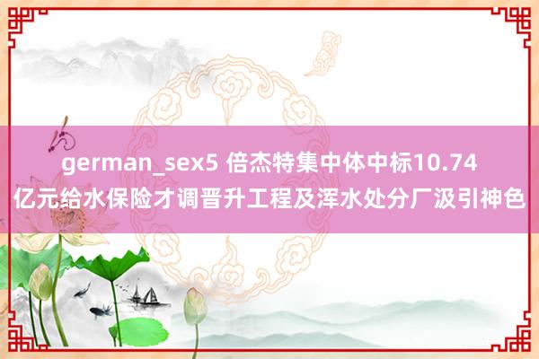 german_sex5 倍杰特集中体中标10.74亿元给水保险才调晋升工程及浑水处分厂汲引神色