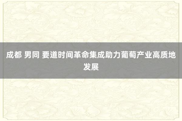 成都 男同 要道时间革命集成助力葡萄产业高质地发展