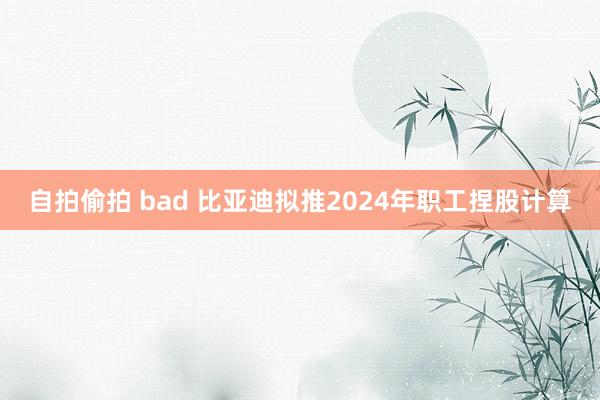 自拍偷拍 bad 比亚迪拟推2024年职工捏股计算