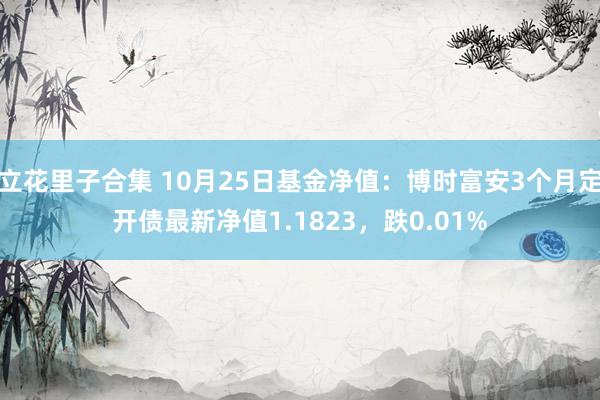 立花里子合集 10月25日基金净值：博时富安3个月定开债最新净值1.1823，跌0.01%