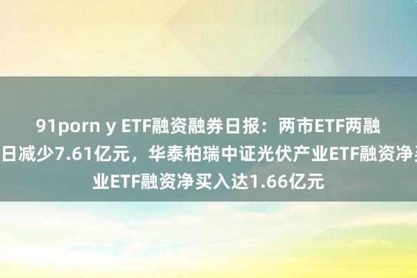 91porn y ETF融资融券日报：两市ETF两融余额较前一交游日减少7.61亿元，华泰柏瑞中证光伏产业ETF融资净买入达1.66亿元