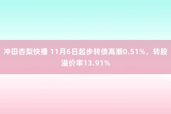 冲田杏梨快播 11月6日起步转债高潮0.51%，转股溢价率13.91%