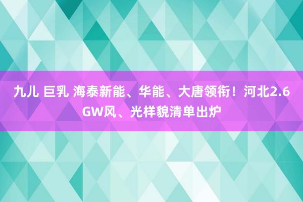 九儿 巨乳 海泰新能、华能、大唐领衔！河北2.6GW风、光样貌清单出炉