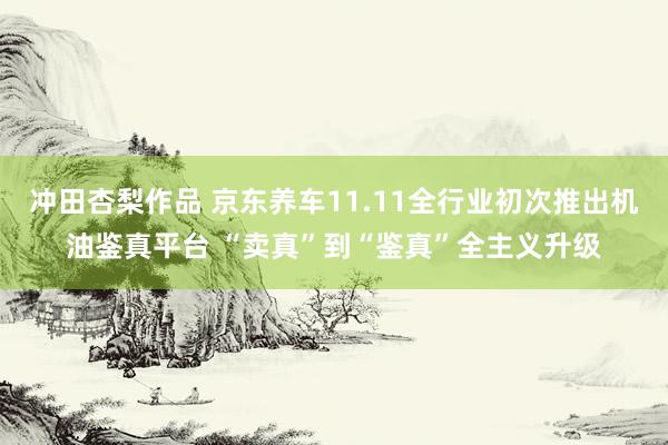 冲田杏梨作品 京东养车11.11全行业初次推出机油鉴真平台 “卖真”到“鉴真”全主义升级