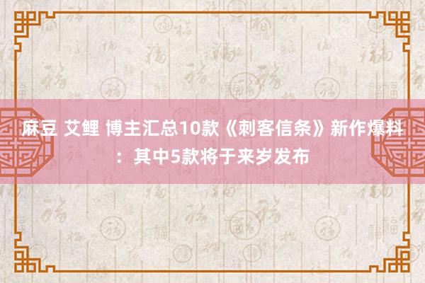 麻豆 艾鲤 博主汇总10款《刺客信条》新作爆料：其中5款将于来岁发布