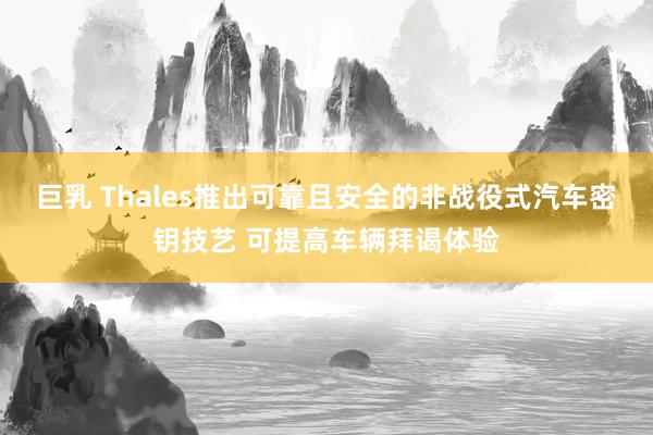 巨乳 Thales推出可靠且安全的非战役式汽车密钥技艺 可提高车辆拜谒体验