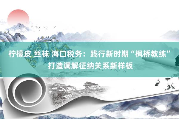 柠檬皮 丝袜 海口税务：践行新时期“枫桥教练” 打造调解征纳关系新样板