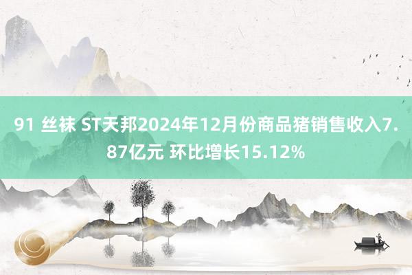 91 丝袜 ST天邦2024年12月份商品猪销售收入7.87亿元 环比增长15.12%