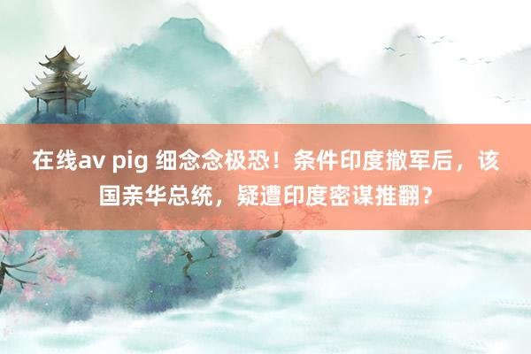 在线av pig 细念念极恐！条件印度撤军后，该国亲华总统，疑遭印度密谋推翻？