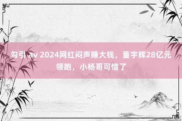 勾引 av 2024网红闷声赚大钱，董宇辉28亿元领跑，小杨哥可惜了