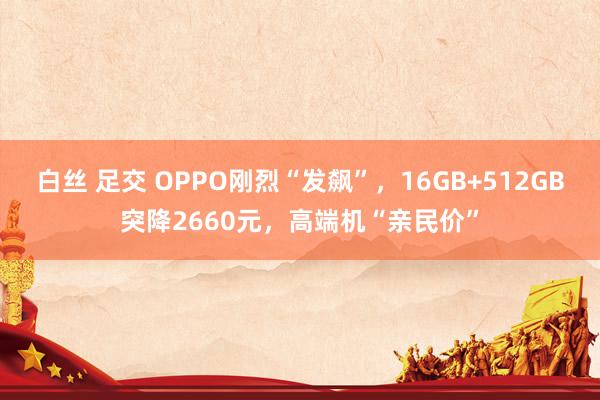 白丝 足交 OPPO刚烈“发飙”，16GB+512GB突降2660元，高端机“亲民价”