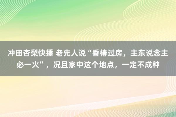 冲田杏梨快播 老先人说“香椿过房，主东说念主必一火”，况且家中这个地点，一定不成种