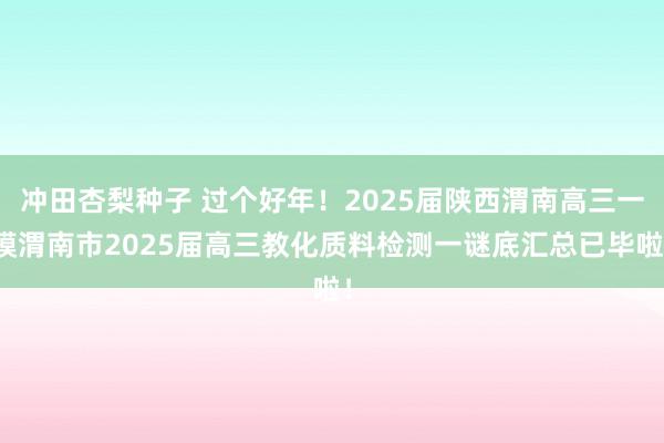 冲田杏梨种子 过个好年！2025届陕西渭南高三一模渭南市2025届高三教化质料检测一谜底汇总已毕啦！