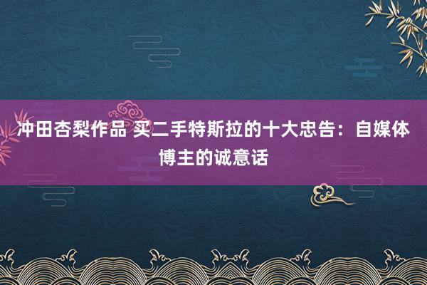 冲田杏梨作品 买二手特斯拉的十大忠告：自媒体博主的诚意话