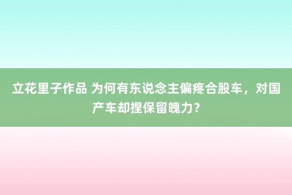 立花里子作品 为何有东说念主偏疼合股车，对国产车却捏保留魄力？