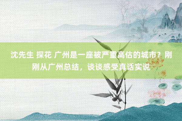 沈先生 探花 广州是一座被严重高估的城市？刚刚从广州总结，谈谈感受真话实说